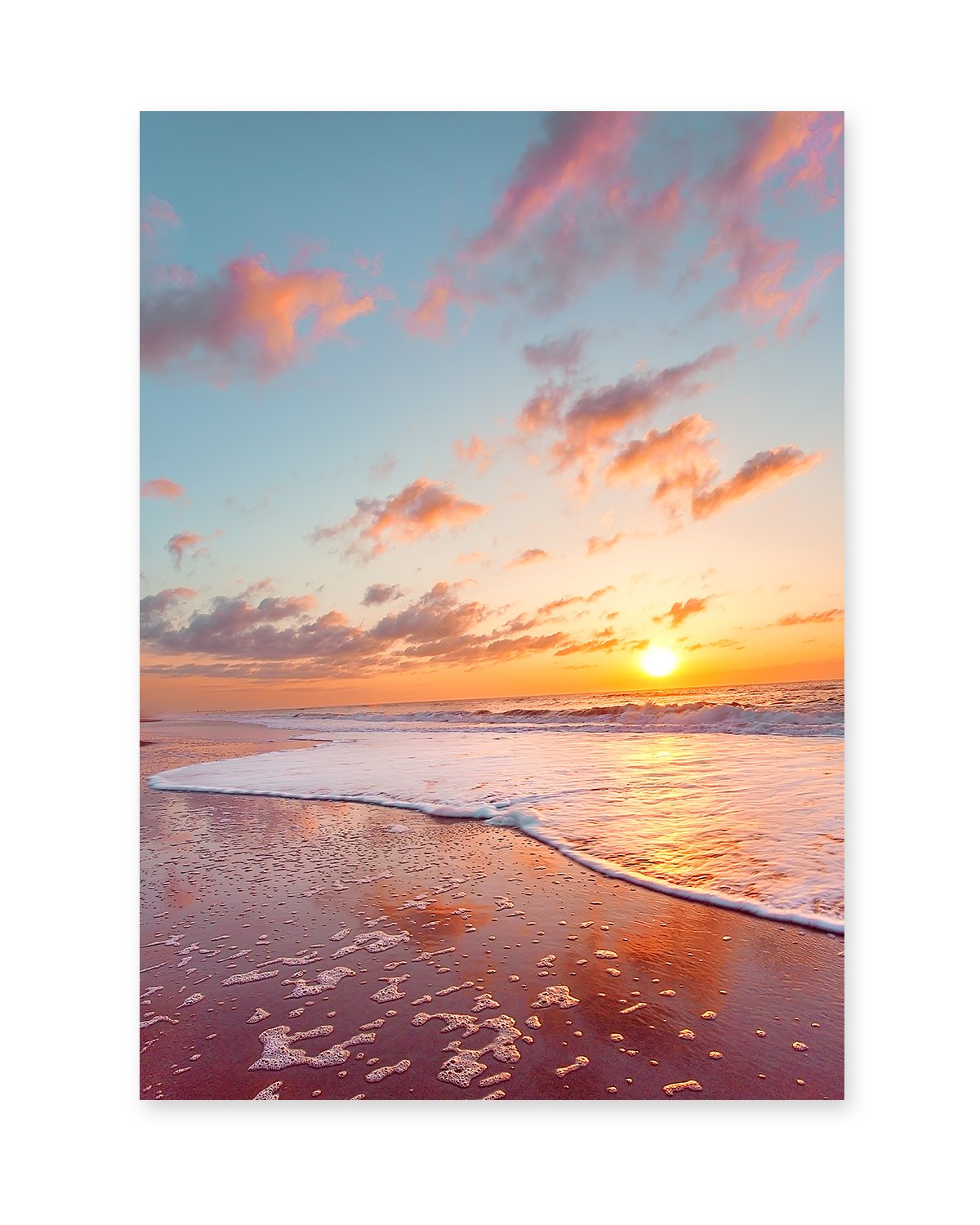 Colorful Sunset Beach Photograph, Wright and Roam