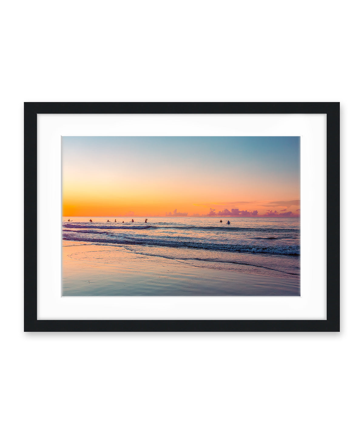rainbow sunrise wrightsville beach, black frame