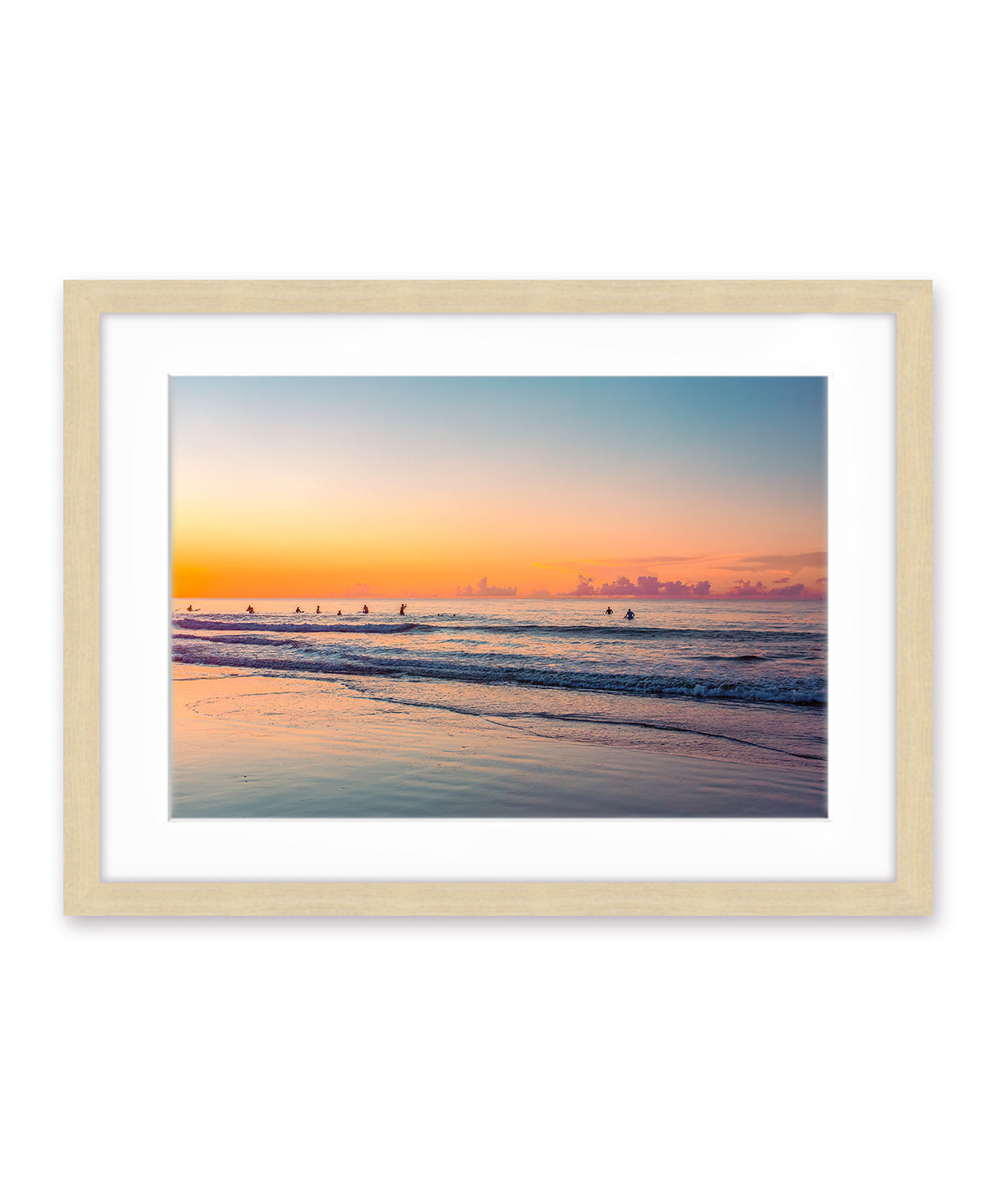 rainbow sunrise wrightsville beach, wood frame