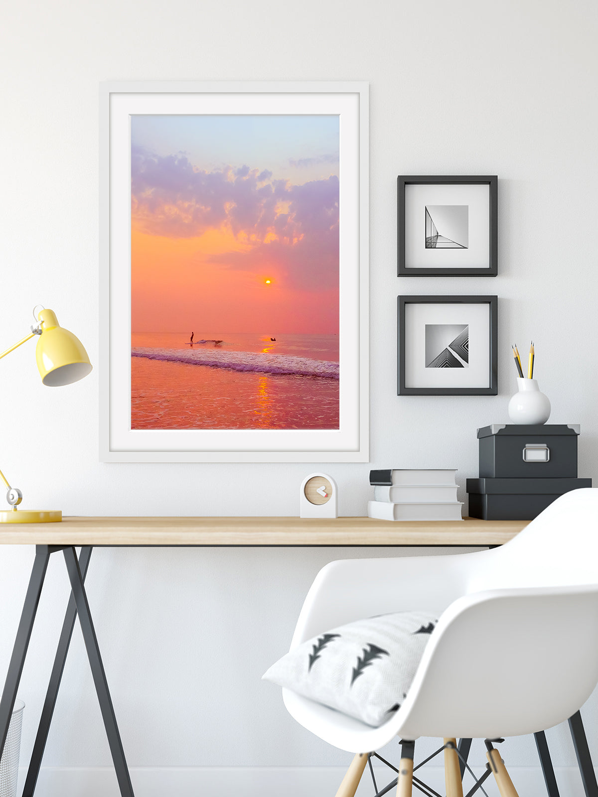 office decor, framed colorful wall art