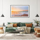 Boho Eclectic Living Room Decor, Colorful Sunrise Beach Photograph by Wright and Roam