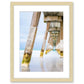 blue pier beach photograph, natural wood frame by Wright and Roam