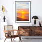 Mid-Century Modern Minimalist Decor, featuring black frame colorful beach photograph by Wright and Roam