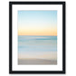 Blue Yellow minimal print beach sunrise photograph, black frame by Wright and Roam