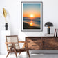 modern home decor, sunrise beach photograph black frame