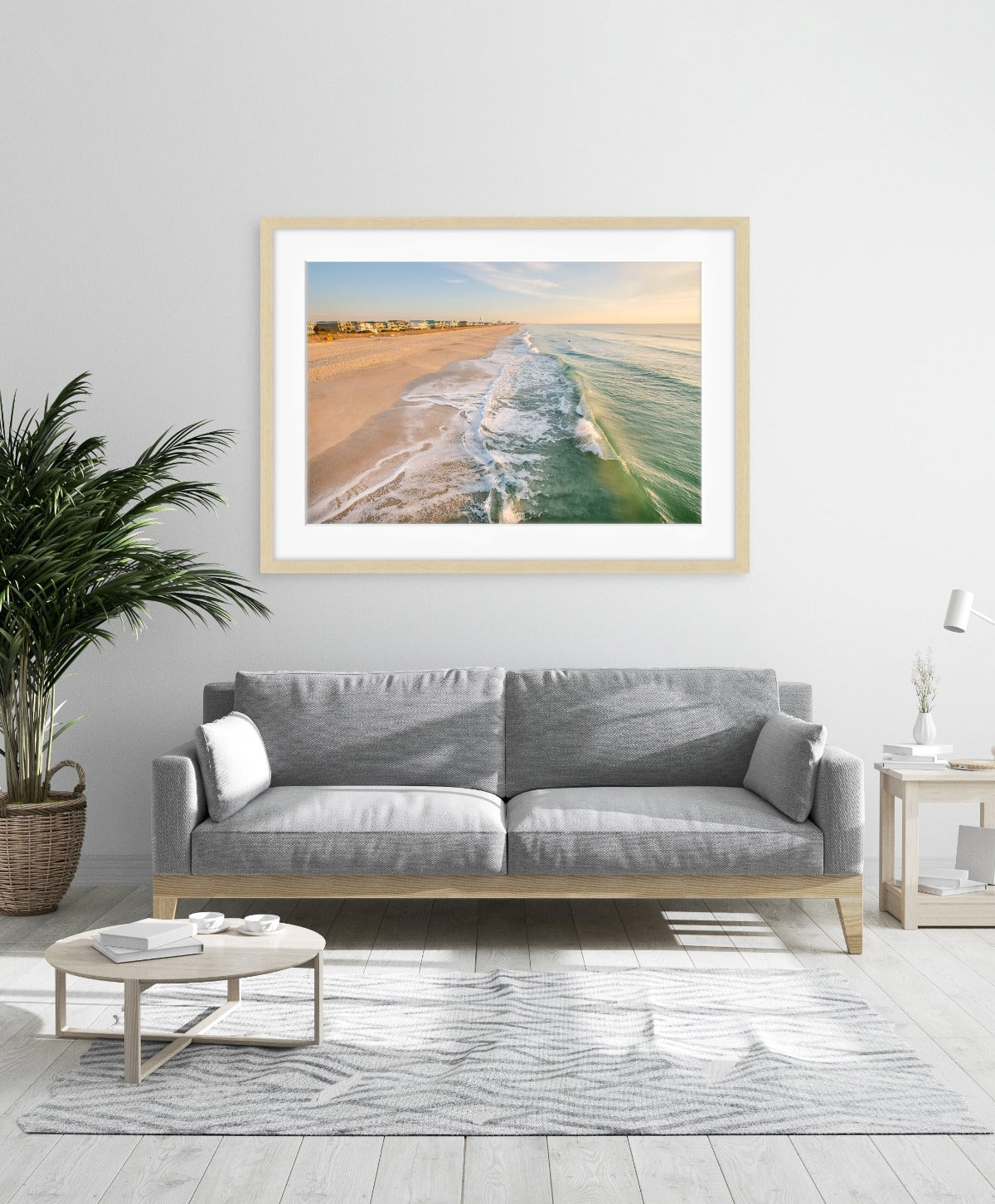 modern living room, wrightsville beach framed photograph