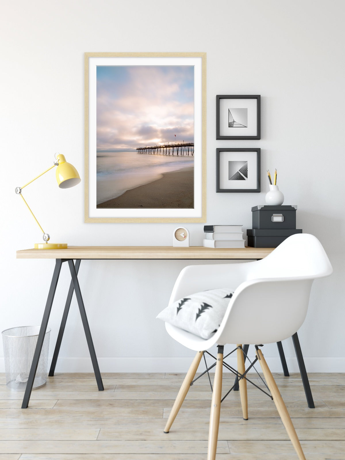 office decor feauturing framed pastel beach photograph by Wright and Roam