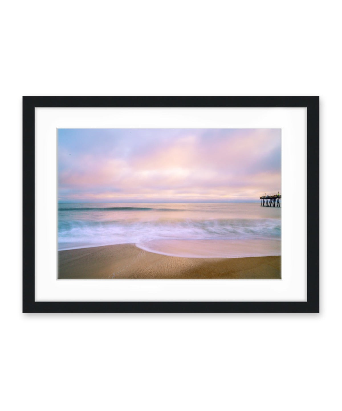 Outer Banks, beach sunrise wall art photograph by Wright and Roam, black frame