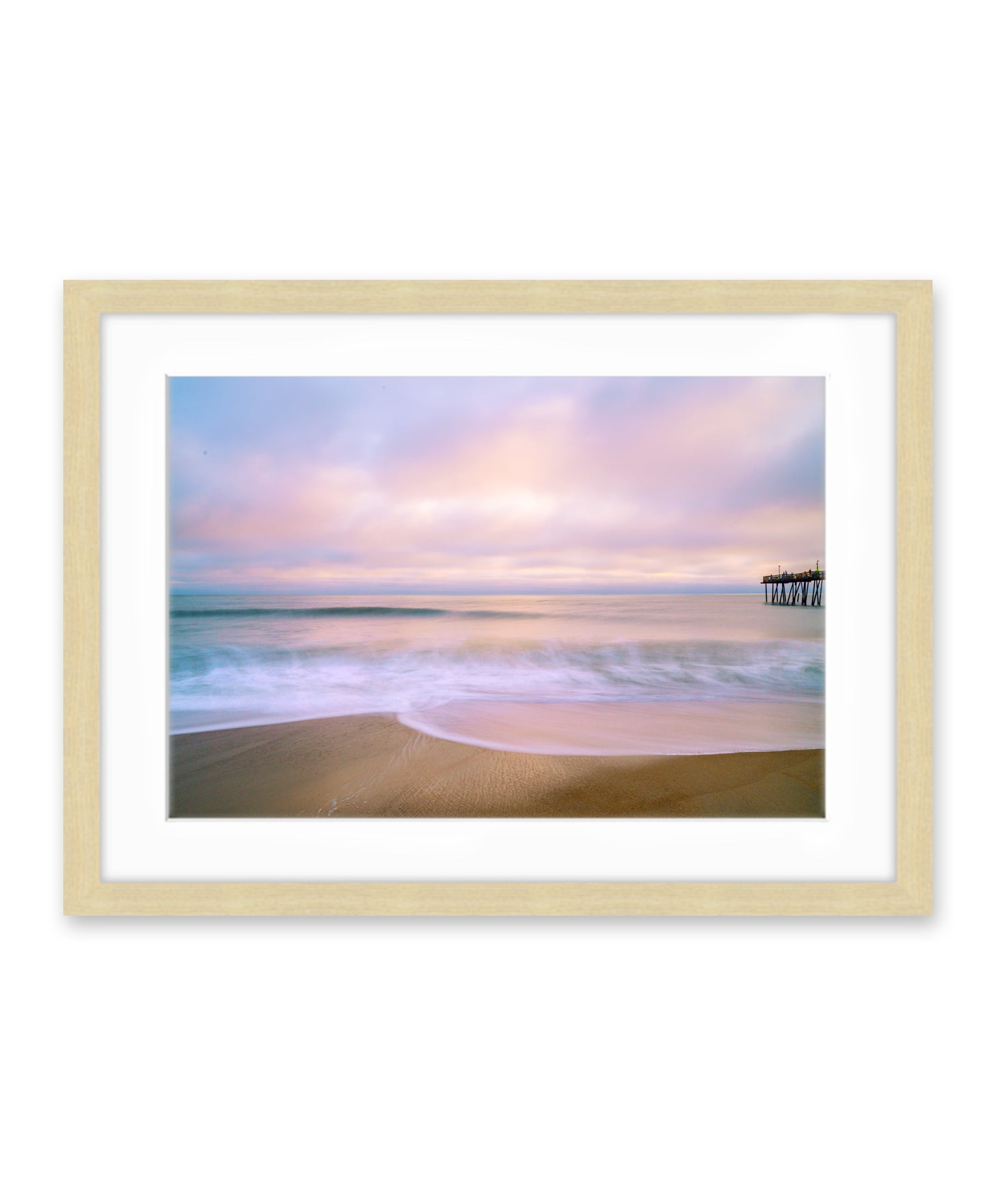 Outer Banks, beach sunrise wall art photograph by Wright and Roam, wood frame