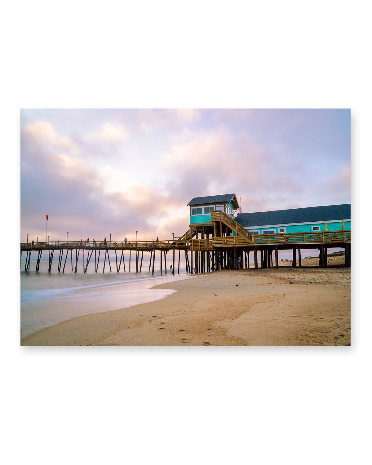 outer banks, avalon pier beach wall art print by Wright and Roam
