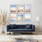 Gallery Wall, Set of Six Abstract Beach Prints, Living Room Decor