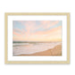 Pastel Warm Sunset on Wrightsville Beach Photograph with Natural Wood Frame by Wright and Roam