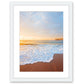 Blue Pastel Sunrise Wrightsville Beach Photograph, White Frame by Wright and Roam