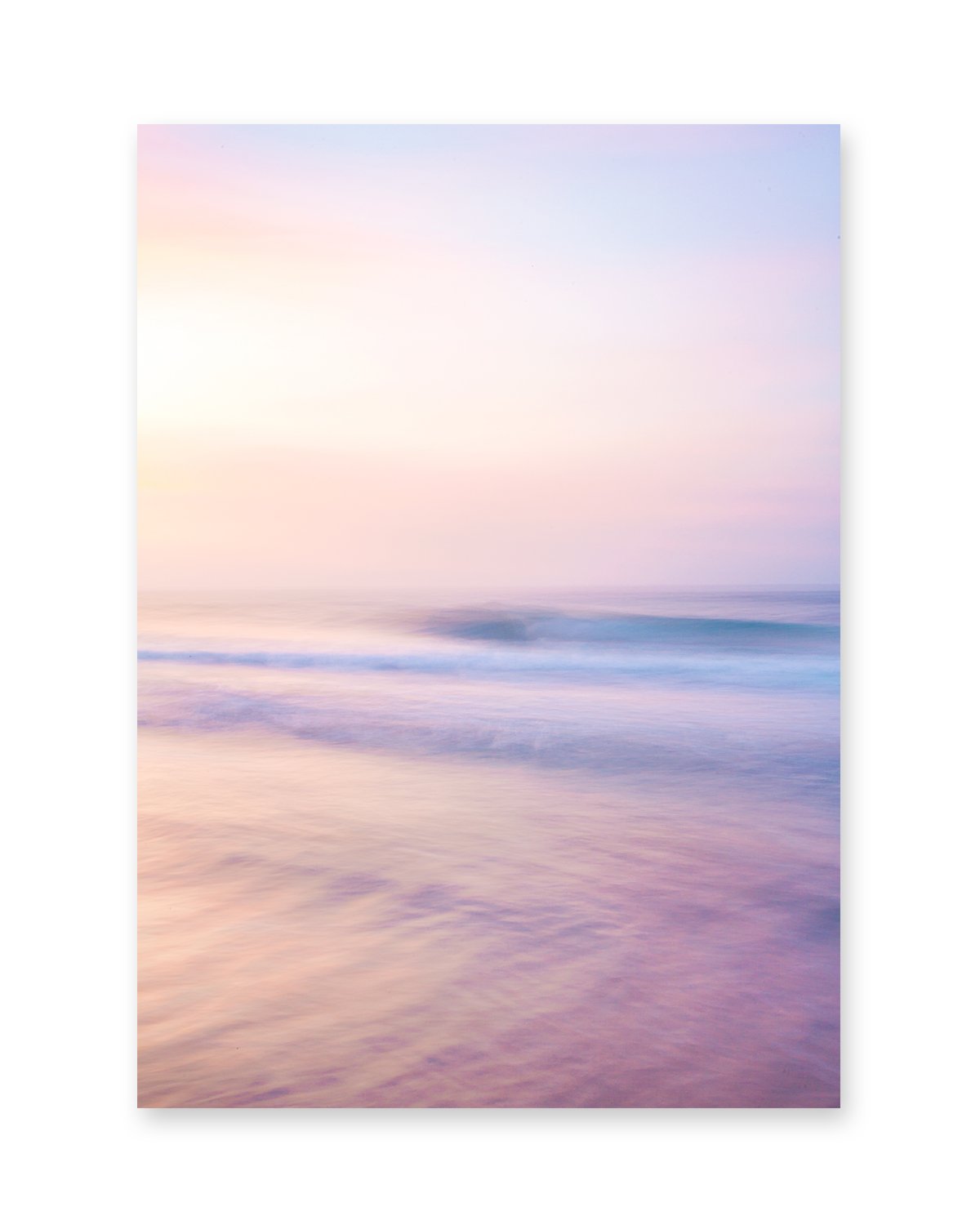 abstract minimal beach photograph, pink sunrise by Wright and Roam