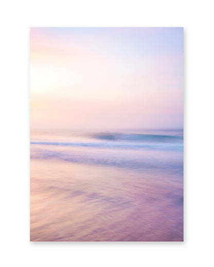abstract minimal beach photograph, pink sunrise by Wright and Roam