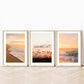 warm sunset beach photograph, set of 3 by Wright and Roam