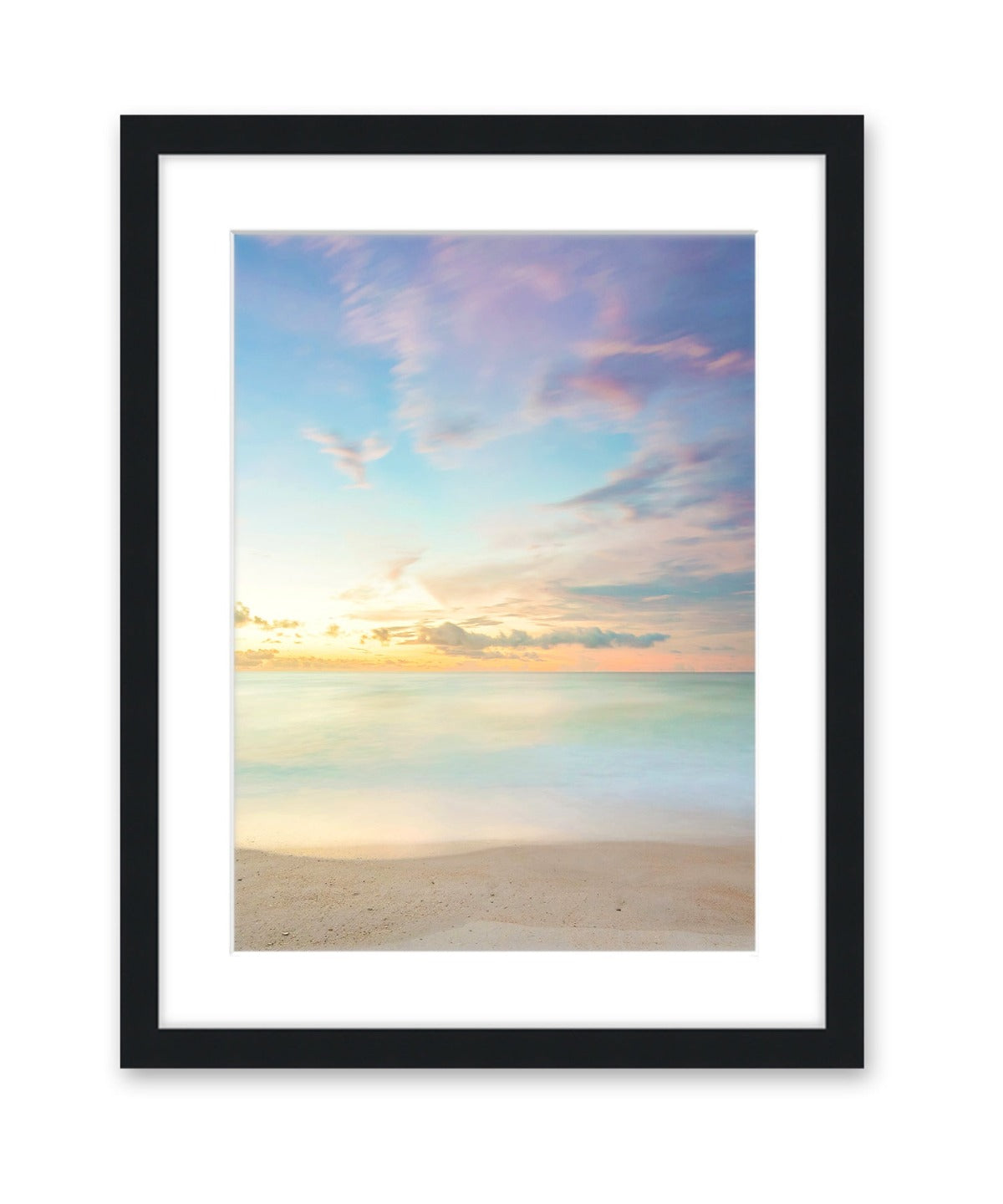 Pastel Abstract Sunrise Wrightsville Beach Photograph, Black Frame by Wright and Roam