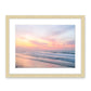 abstract pastel sunrise beach photograph, natural wood frame by Wright and Roam
