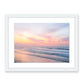 abstract pastel sunrise beach photograph, white frame by Wright and Roam