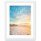 Sunrise Beach Print White Wood Frame by Wright and Roam