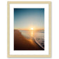 Blue and Yellow Sunrise Wrightsville Beach Photograph, Natural Wood Frame by Wright and Roam