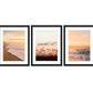 warm sunset beach photograph, set of 3, black frames by Wright and Roam