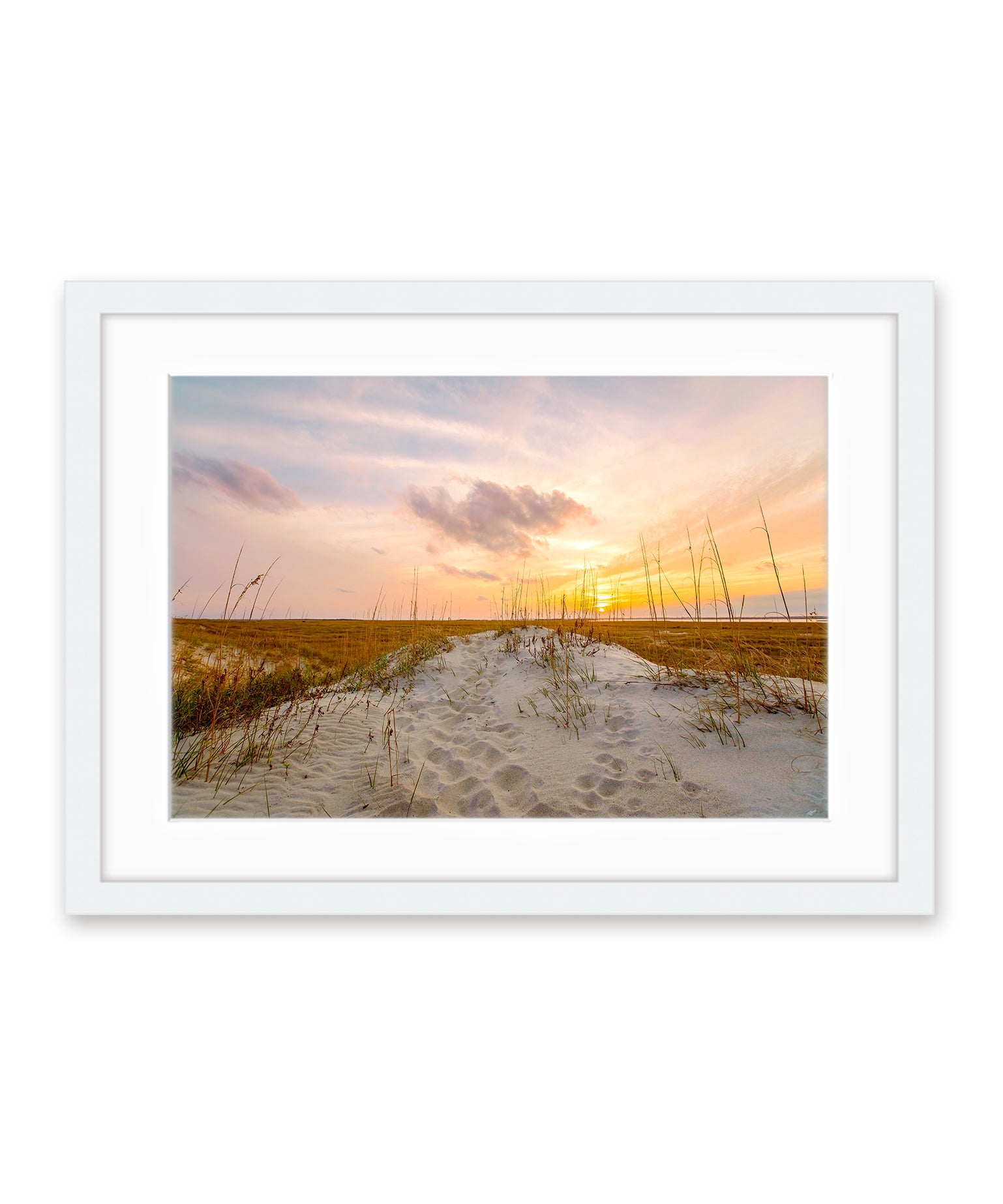 sand dunes sunset north carolina white frame