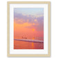 sunrise surf beach print, wood frame
