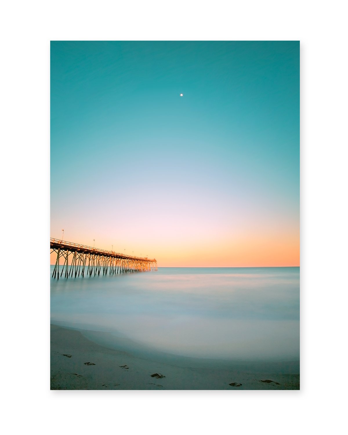 teal sunset beach photograph, wright and roam