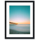 teal sunset beach photograph, black wood frame by Wright and Roam