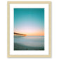 teal sunset beach photograph, natural wood frame by Wright and Roam