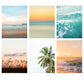 gallery wall set of six colorful tropical beach photographs by Wright and Roam
