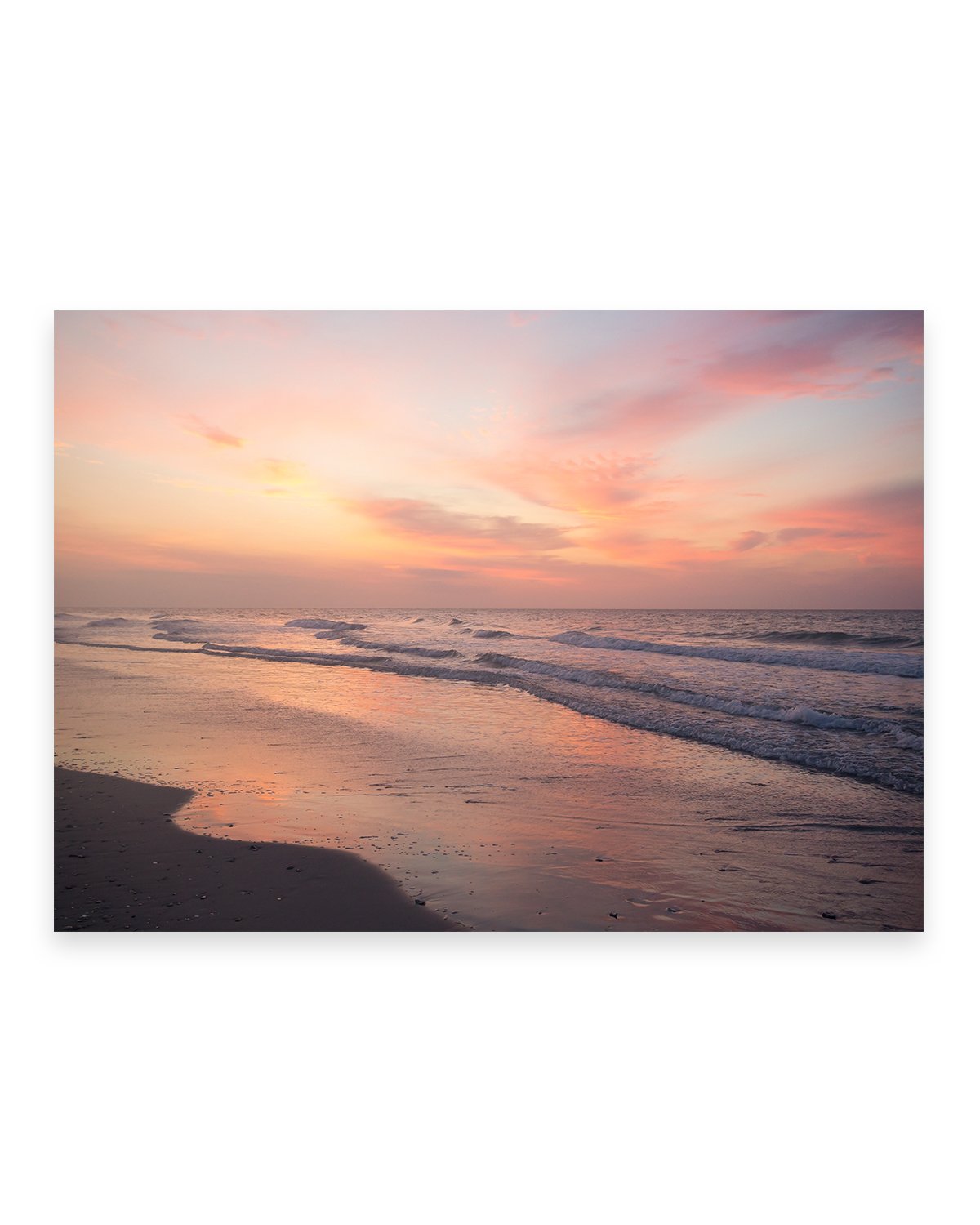 warm colorful sunrise beach photograph by Wright and Roam