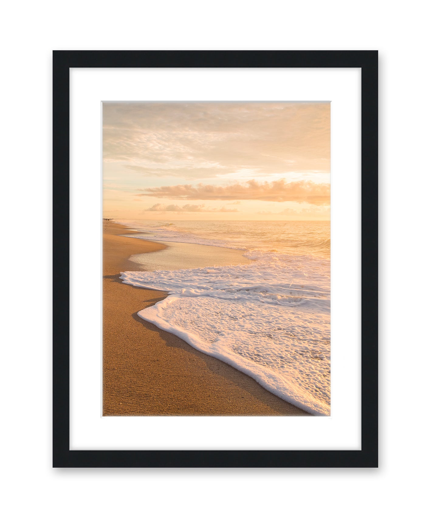 warm sunrise beach photograph wright and roam black frame