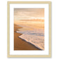warm golden sunrise beach print wright and roam natural wood frame