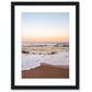 warm sunset beach print, black wood frame wright and roam