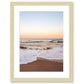 warm sunset beach print, natural wood frame wright and roam