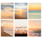 gallery wall set of six warm sunrise beach photographs by Wright and Roam