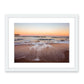 warm summer sunset Carolina beach photograph, white frame by Wright and Roam