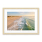 wrightsville beach, aerial ocean photograph, wood frame