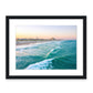 teal aerial Wrightsville beach photograph, black wood frame by Wright and Roam