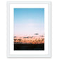 Blue Sunset Beach Print, White Frame by Wright and Roam