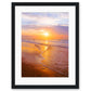 sunrise beach print, black frame