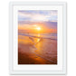 sunrise beach print, white frame