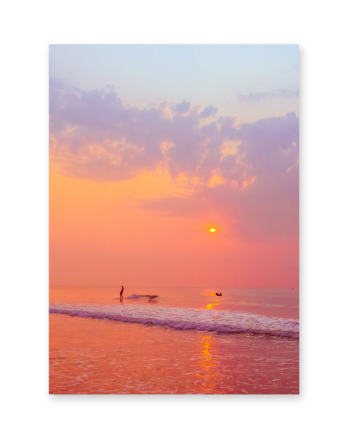 sunrise surf print, tropical beach photograph
