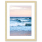 Sunset Blue Waves Wrightsville Beach Photograph, Natural Wood Frame, By Wright and Roam