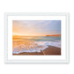 Sunny Colorful Sunrise Wrightsville Beach Photograph, White Wood Frame by Wright and Roam
