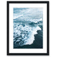 aerial photograph indigo blue ocean waves print, black frame by Wright and Roam