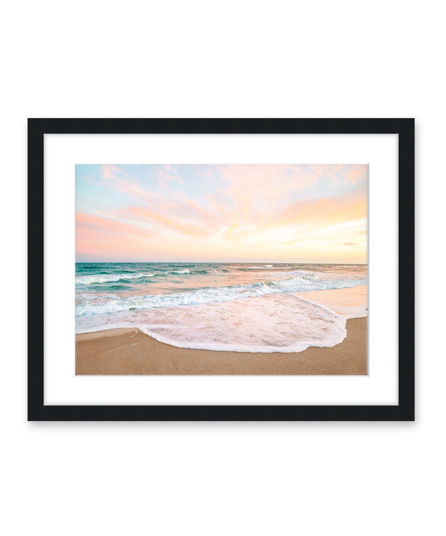 Pastel Colorful Sunset Wrightsville Beach Photograph, Black Frame by Wright and Roam