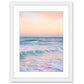 blue yellow pastel waves beach photograph, White Frame by Wright and Roam